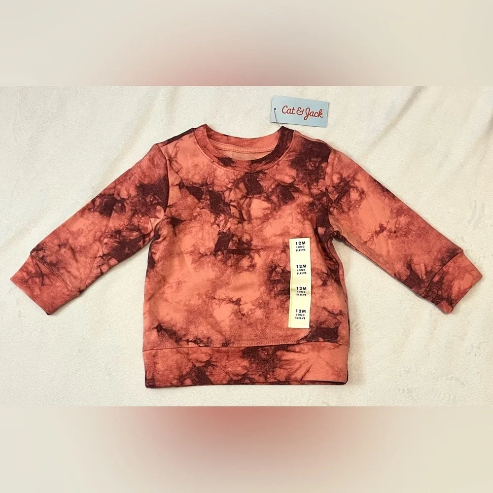 Cat & Jack Kids Tie-Dye Sweatsuit Long Sleeve Sweatshirt & Jogger Set 12 Months